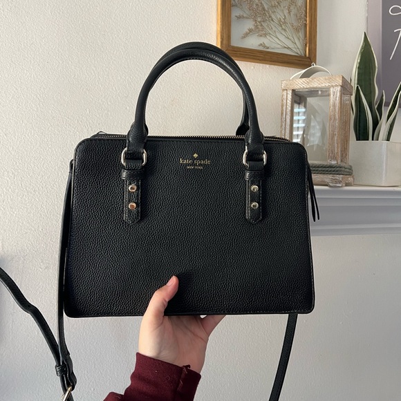 Kate Spade Purse “Mulberry Street Lise Satchel” in Black Pebbled Leather - Picture 9 of 9